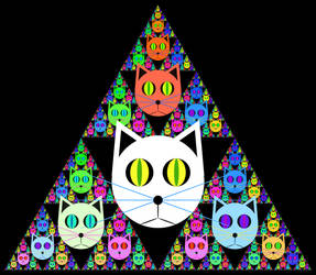 Cats stuck in a Sierpinski triangle