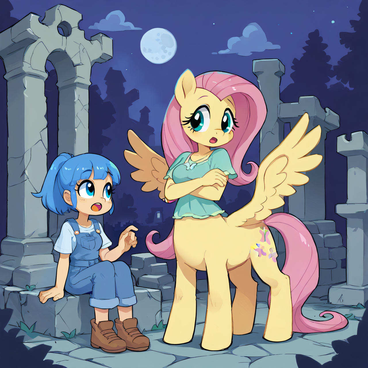 Flutterfly Human Fluttershy And Human Girl by goodman3 on DeviantArt