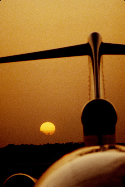 Sunset and Plane