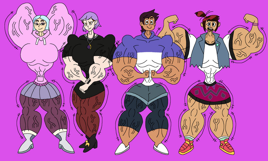Muscle Growing Luz, Amity, Molly, and Andrea by TaylorsToonAdventure on ...