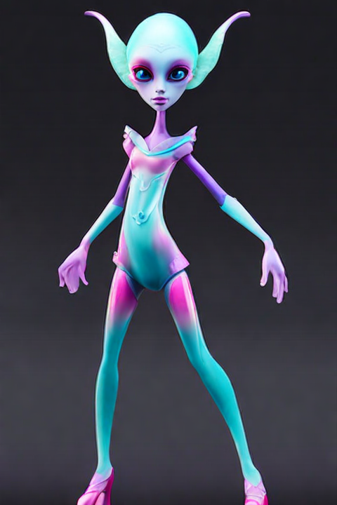 Alien top doll girl