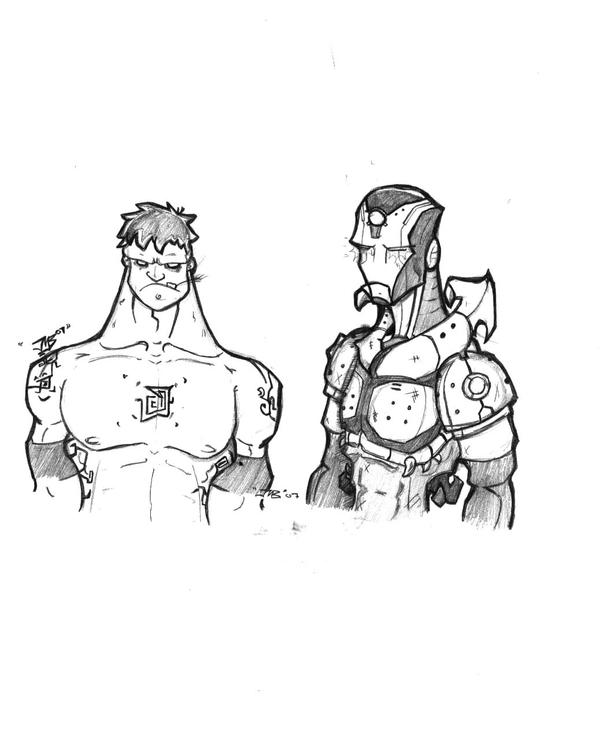 Iron man n' Hulk by Cartoonist22 on DeviantArt