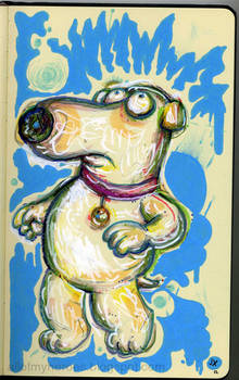 Family Guy Brian Griffin Off Model Print