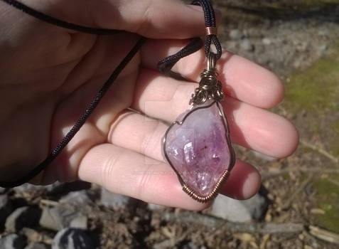 Amethyst Wire Wrap (Antiqued finish) For Sale