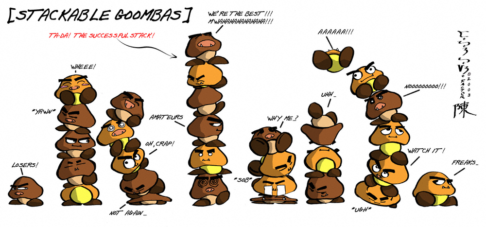 Super Mario: Stackable Goombas by indiochink on DeviantArt