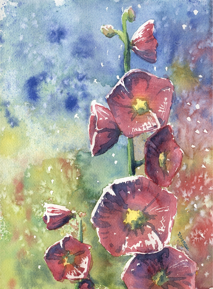 Hollyhocks