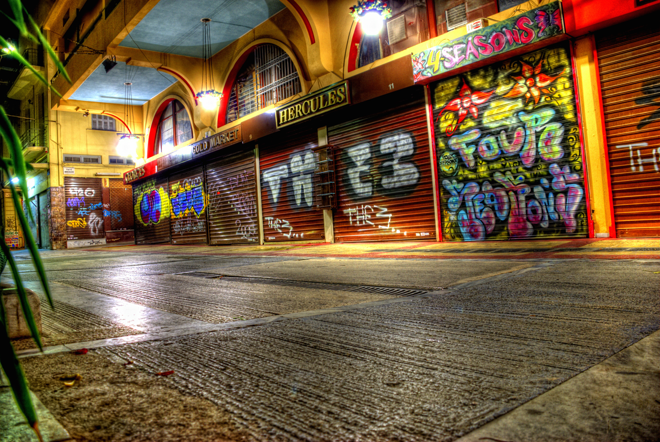 night HDR Monastiraki Athens