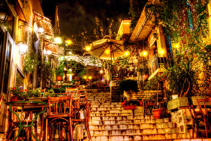 Plaka Athens by night