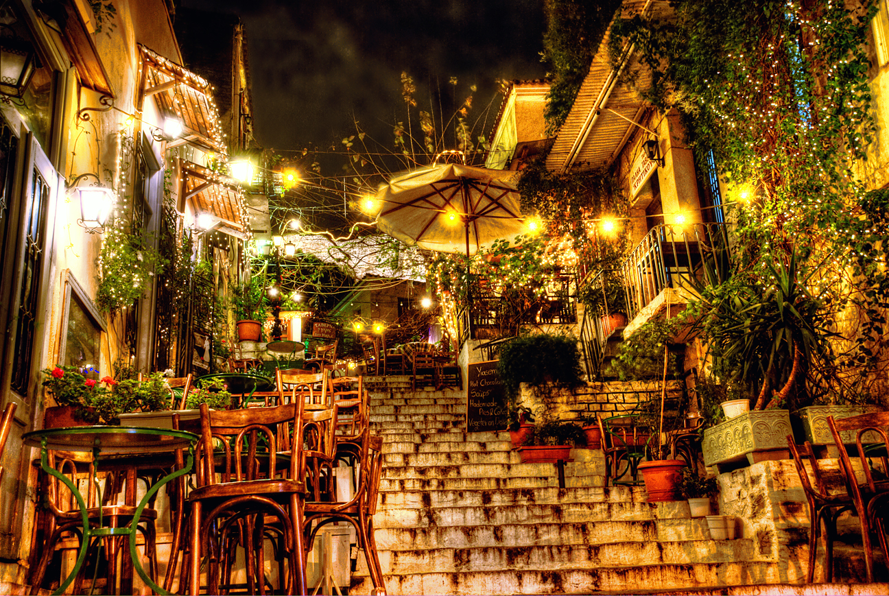 Plaka Athens by night