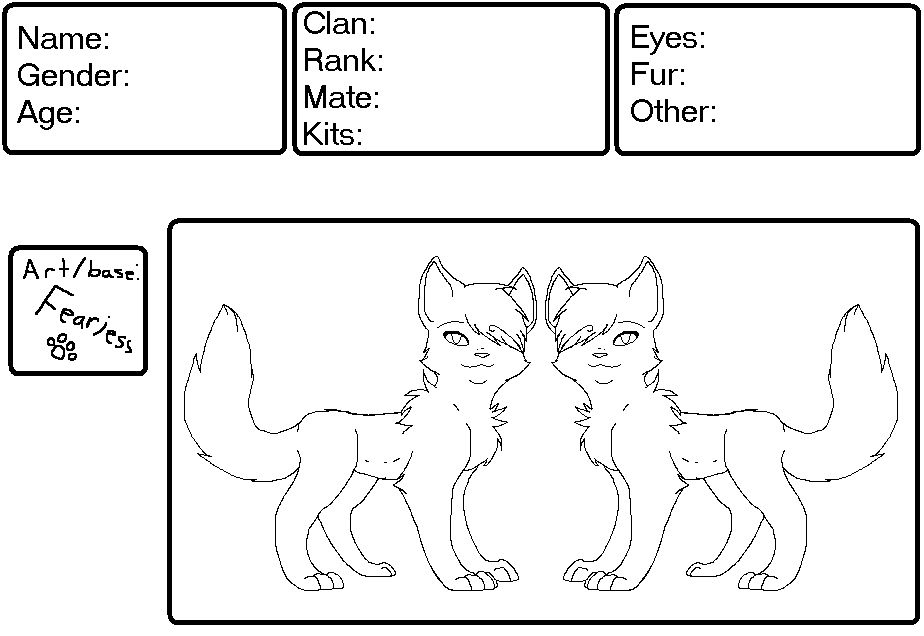 Warrior Cat ref sheet base by ScribbledTale on DeviantArt