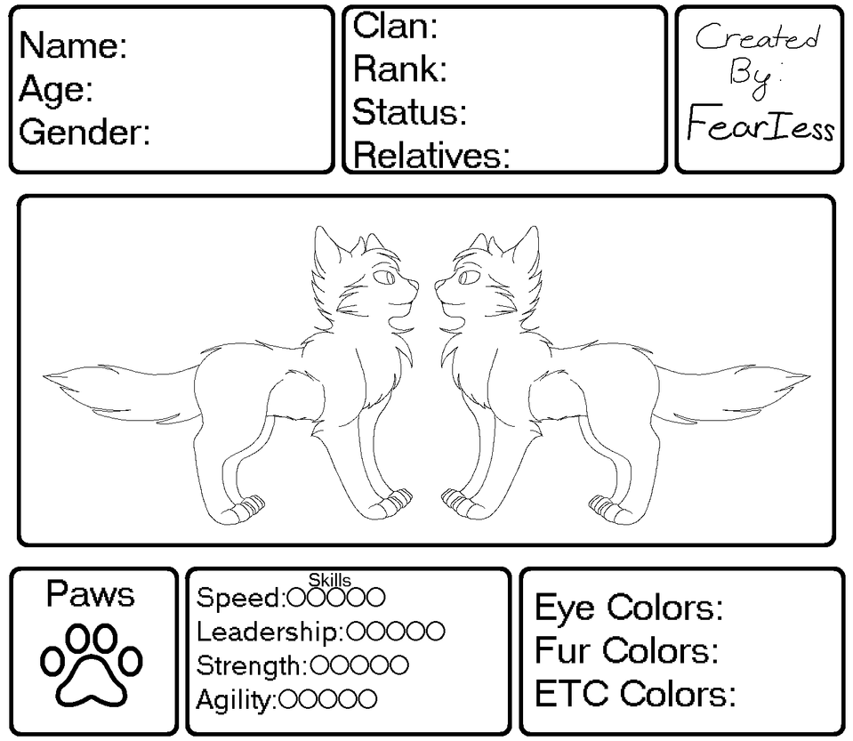 Warrior Cat Reference Sheet Base By ScribbledTale On.