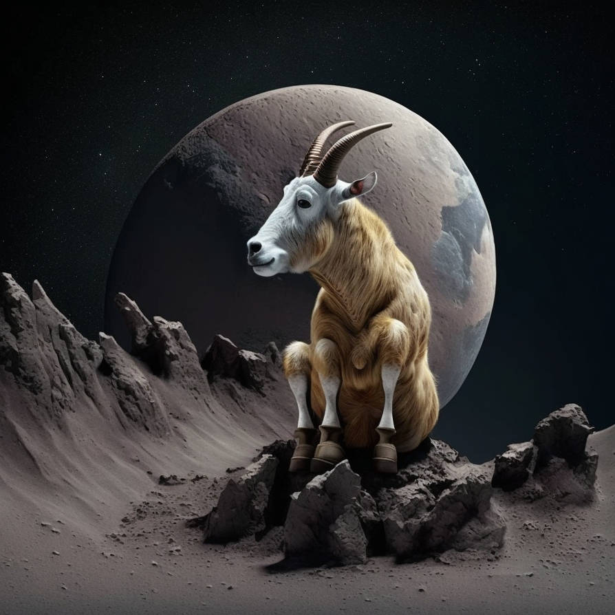 moon with goat by ajujus on DeviantArt