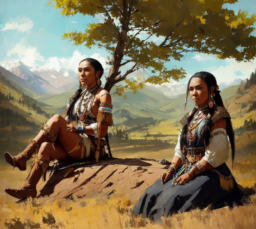Portrait of Native American women by FilFantAIsies on DeviantArt