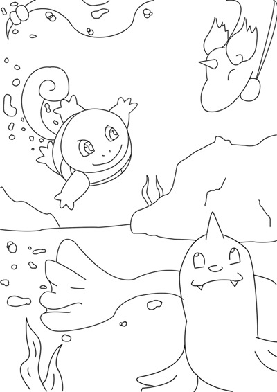 line art water pokemon