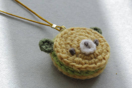 amigurumi green tea bear cookie charm