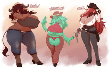 Commission - monster cowgirls