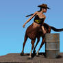 Barrel riding centaur