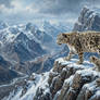 Snow Leopard Mother and Cubs
