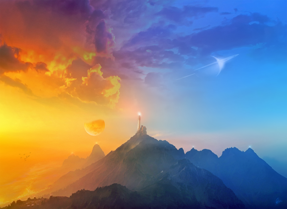 Sunset In Outer Space by MoodyBlue Sunset In Outer Space by MoodyBlue