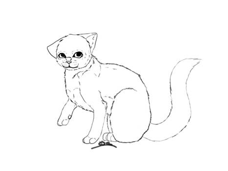 free cat line art