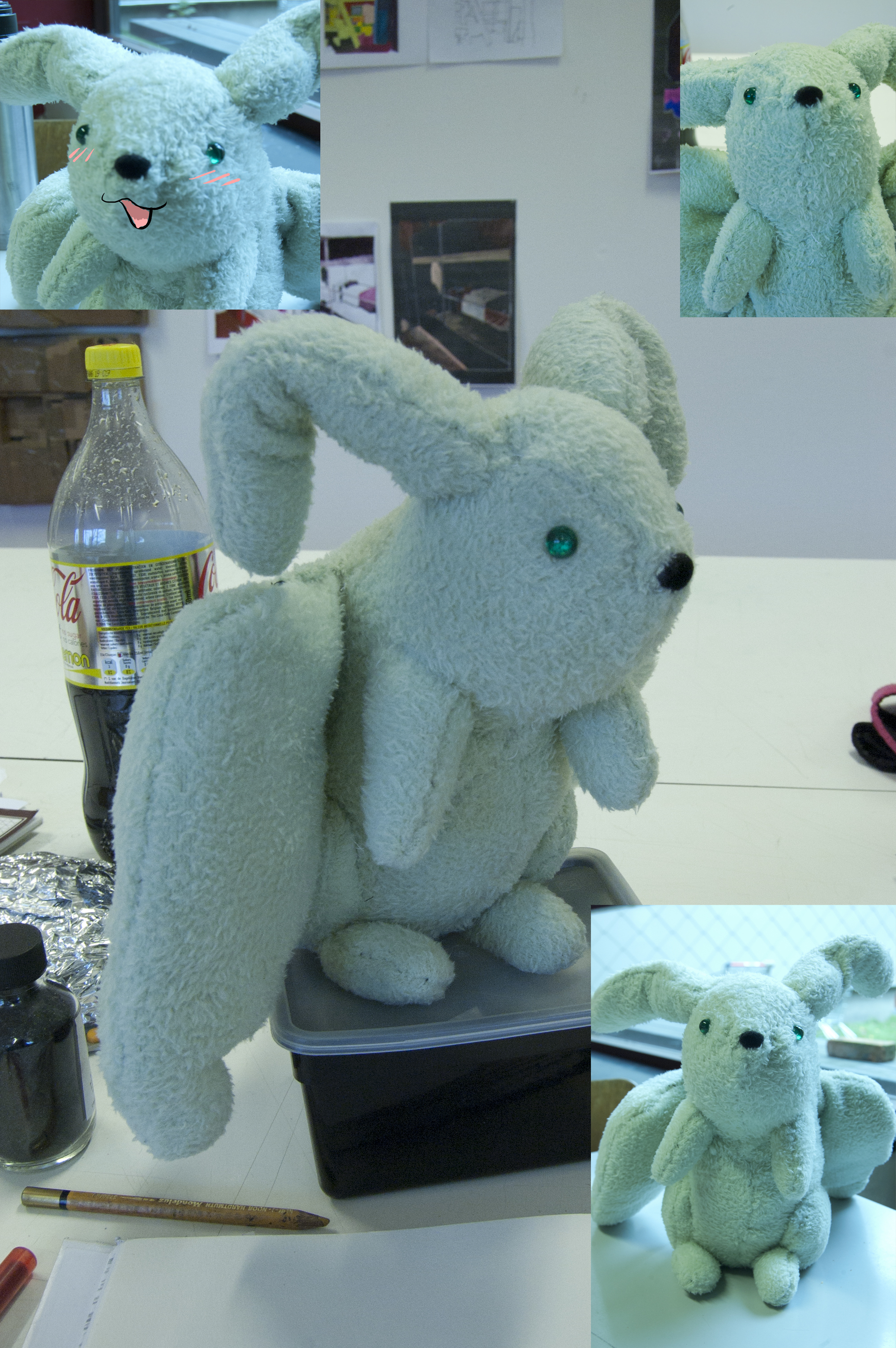 Flying mint bunny plushy