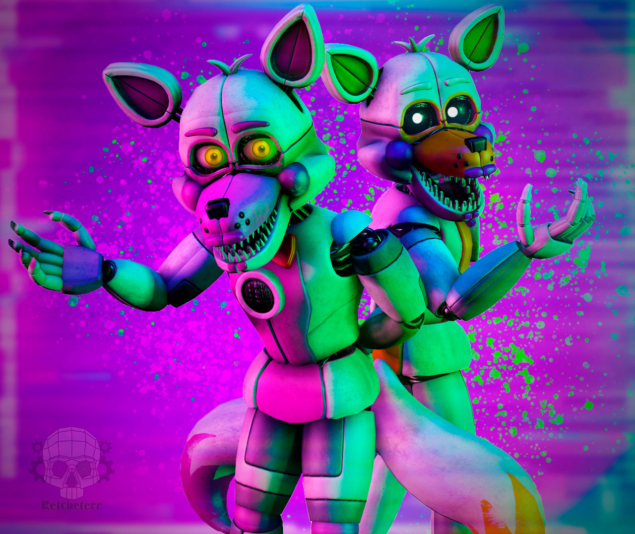 Funtime Foxy and Lolbit by AmandabelleDA on DeviantArt
