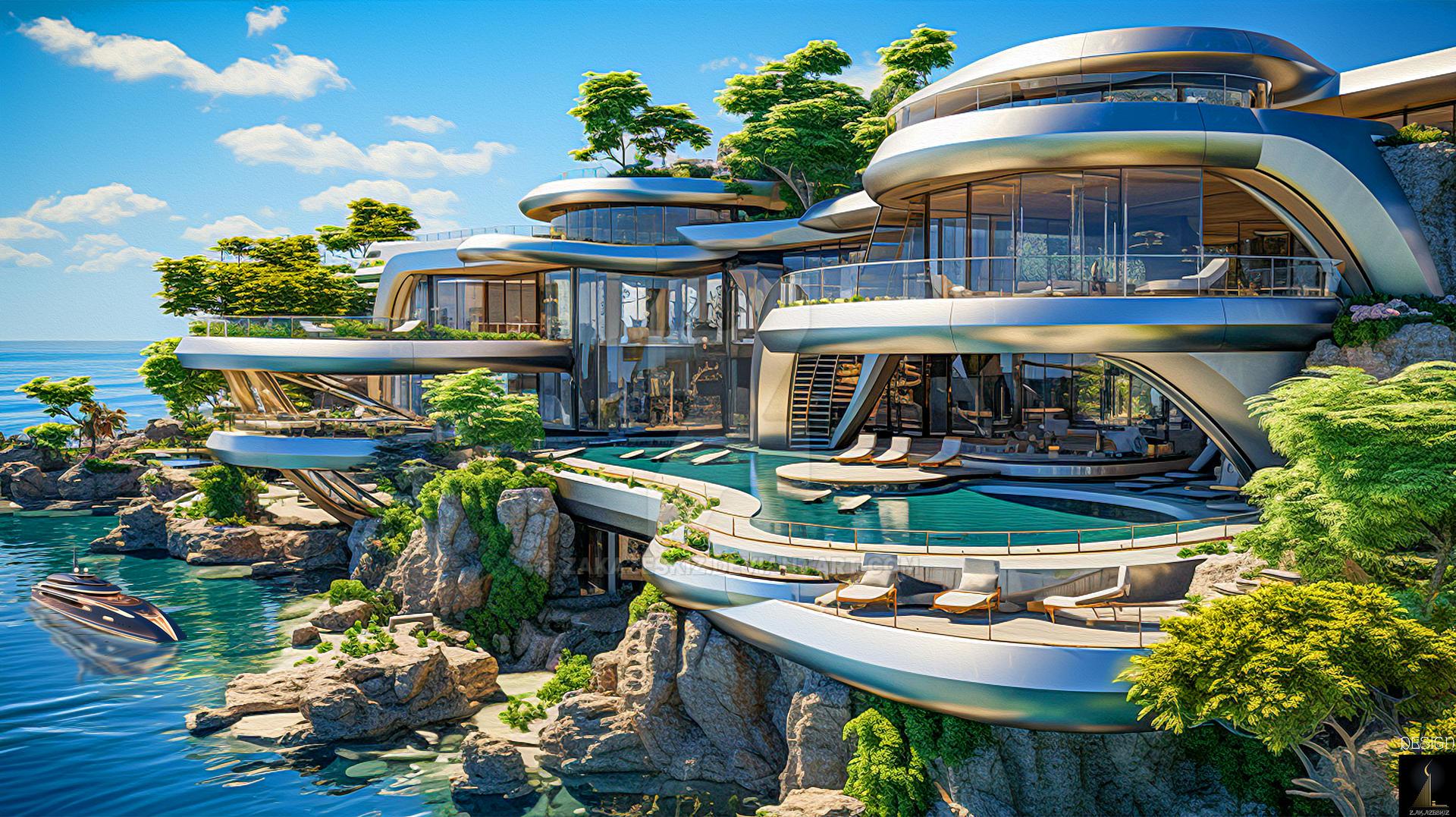 Futuristic Ocean Mansion Modern Oceanfront Luxury Villa In Bahrain