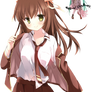 Anime Girl Brown Render