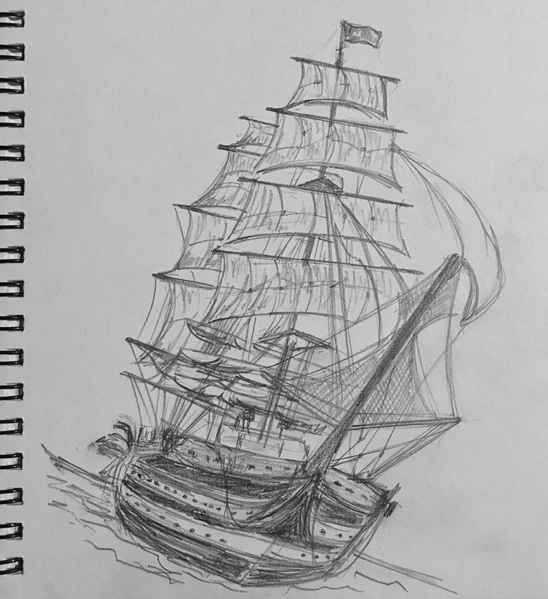 Ship Drawing by egeoArt on DeviantArt