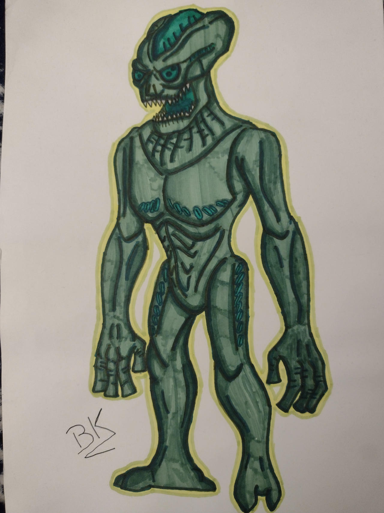 Green alien- glowing predator by Blackknigh2007 on DeviantArt