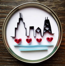 Paper quilled art: 'Chicago'