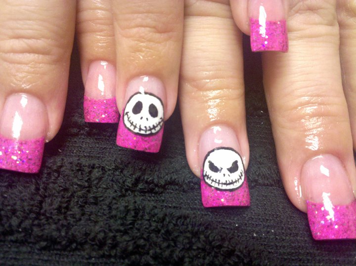 first time ever getting nail designs and this jack skellington
