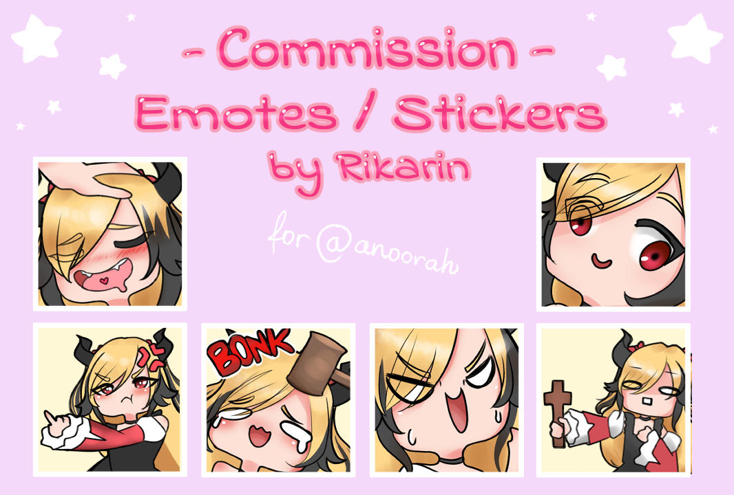 Sticker Comisioni COMMISSION Emotes Stickers Chibi by 00CandyDemon00 on DeviantArt