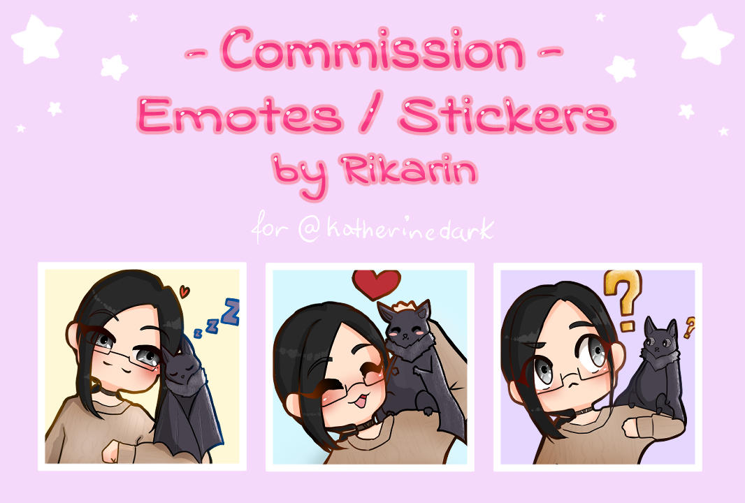 Sticker Comisioni COMMISSION Emotes Stickers Chibi Anime with Bat by 00CandyDemon00 on ...
