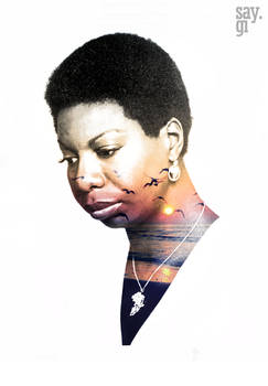 Nina Simone feeling good double exposure wallpaper