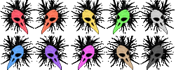 Rainbow Raven Skull Icons