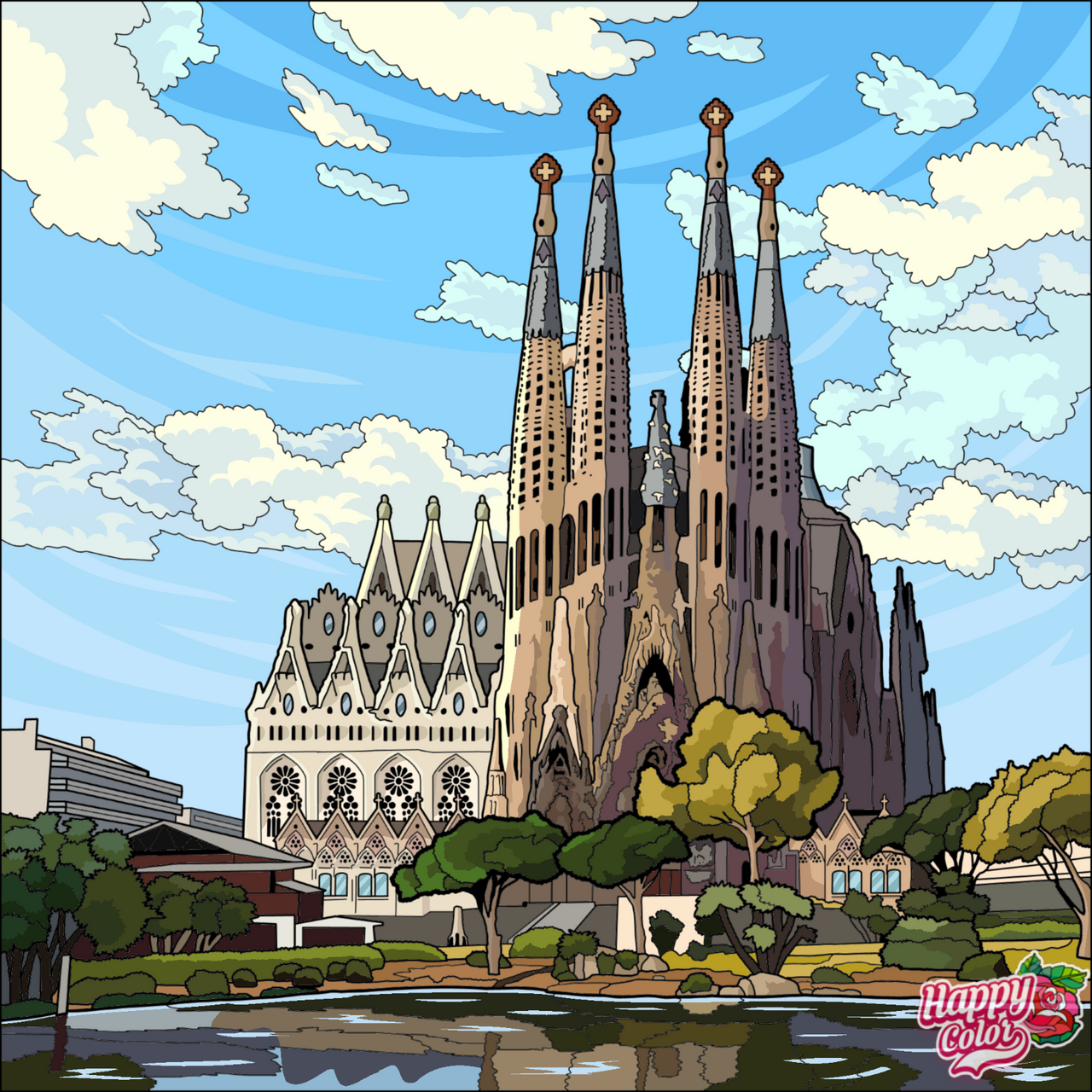 Happy Colour Sagrada Familia by Mdwyer5 on DeviantArt