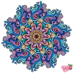 Happy Colour Water-Coral Swirl Mandala