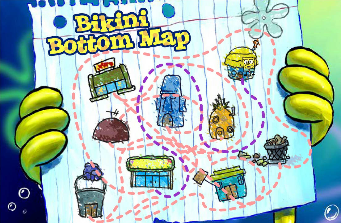 Sponge Room Map Spongebob Stadtplan