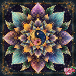 Happy Colour Ying-Yang Mandala