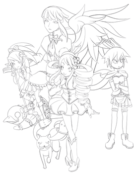 Puella Magi Makai Senki Disgaea +Lineart+