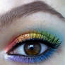 rainbow makeup look :D