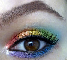 rainbow makeup look :D