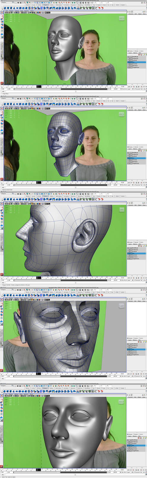 poly face model study by toiletbear on DeviantArt