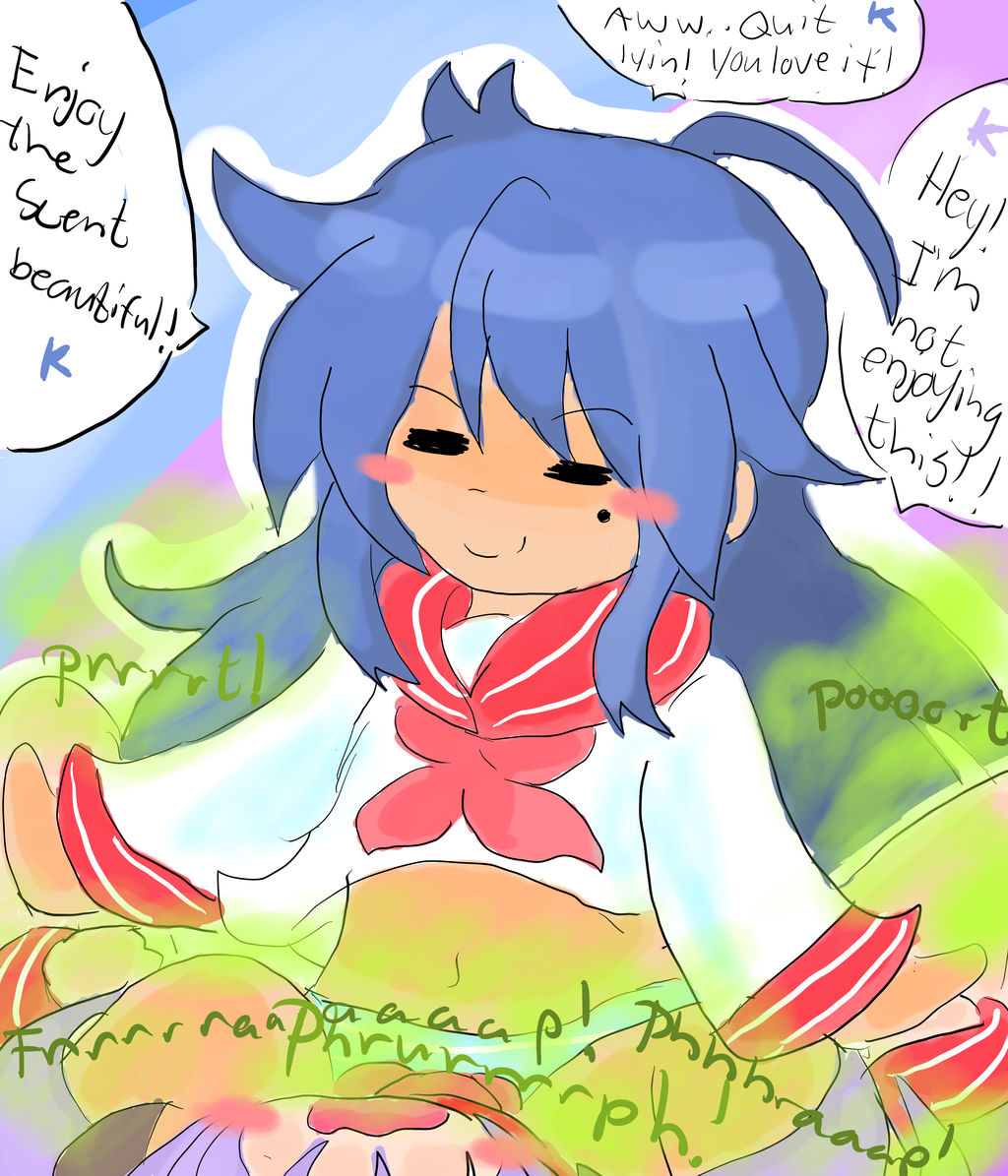 Konata Facefarting Kagami by KirbyTheBluestBlue on DeviantArt