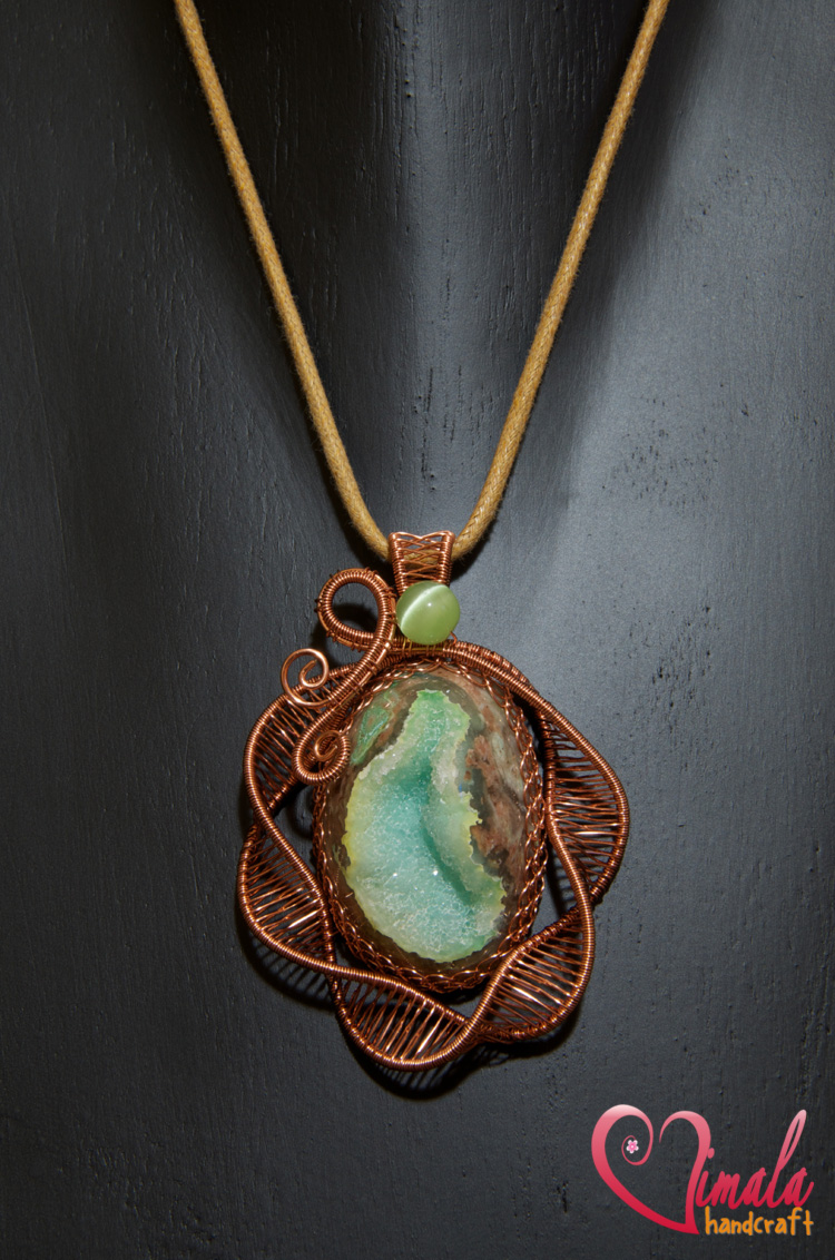 Green Lake, Wire Wrapped Jewellery Necklace