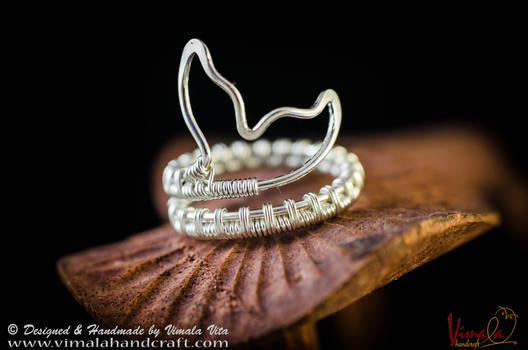 Whale's Tail Ring - Silver Wire Woven Ring