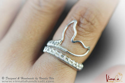 Whale's Tail Ring - Silver Wire Woven Ring