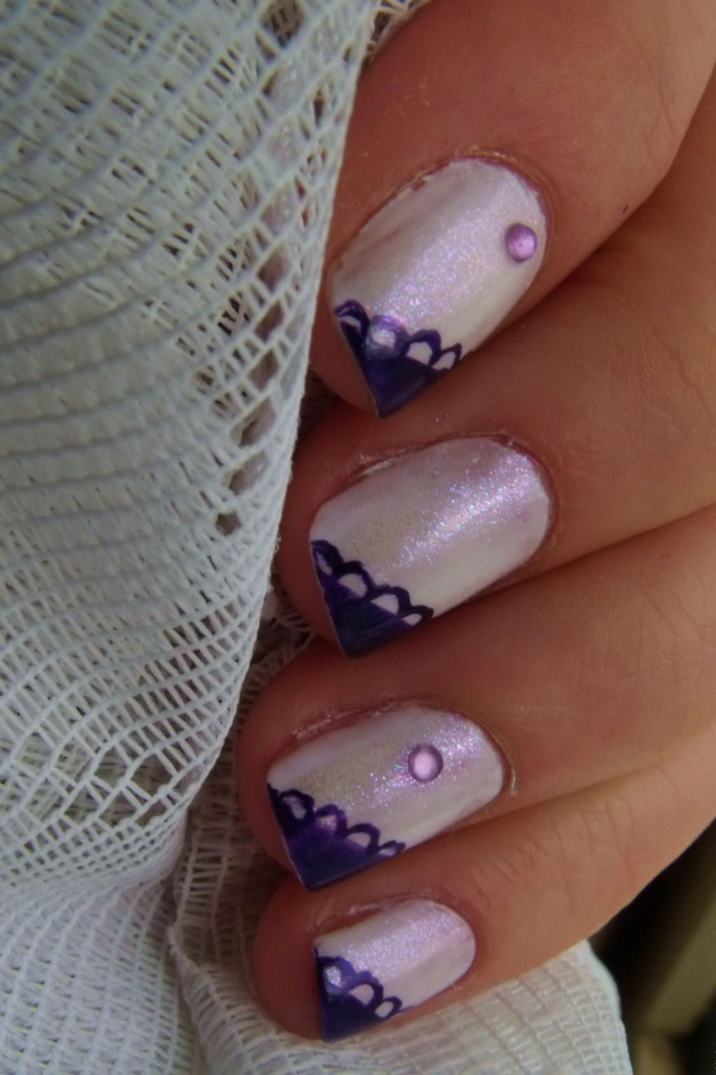 simple purple and shimmery white nail art by Pttcrab on DeviantArt simple purple and shimmery white nail art by Pttcrab on DeviantArt