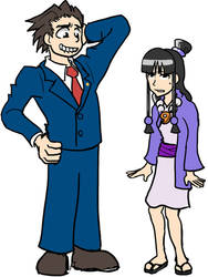 Phoenix Wright and Maya Fey